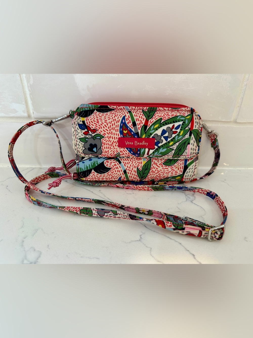 Vera Bradley Pink Floral Convertible Crossbody